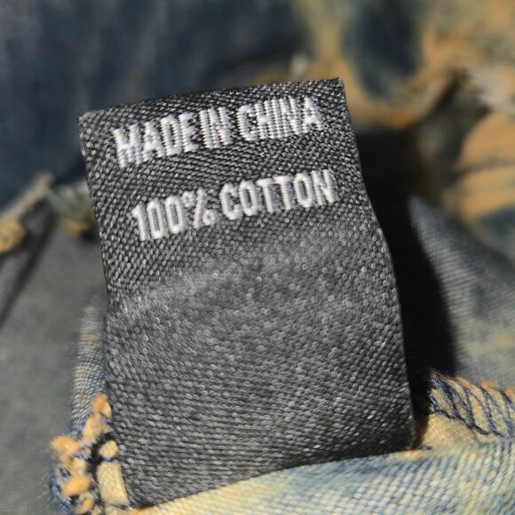 Thrill Jeans Women Medium Button Up Hi Low Shirt Tie Dye Roll Tab Distressed 1.5 - Picture 12 of 12